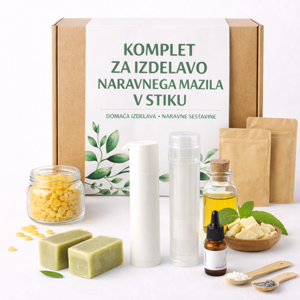 Komplet za izdelavo naravnega mazila za ustnice v stiku